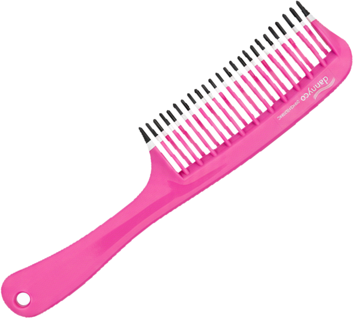 Pink wide-tooth detangling comb