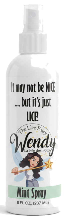 Wendy Mint Spray, an 8 fl oz naturally-derived lice-prevention spray